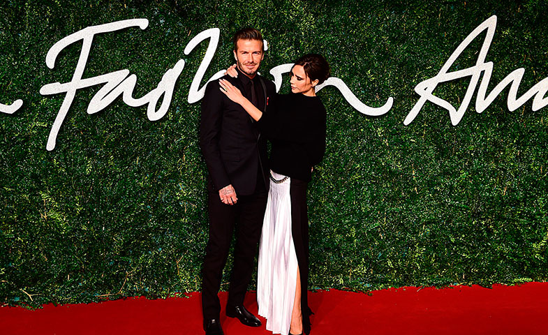 El matrimonio Beckham, en la entrega de los Brit Fashion Awards 2014. @ Cordon Press
