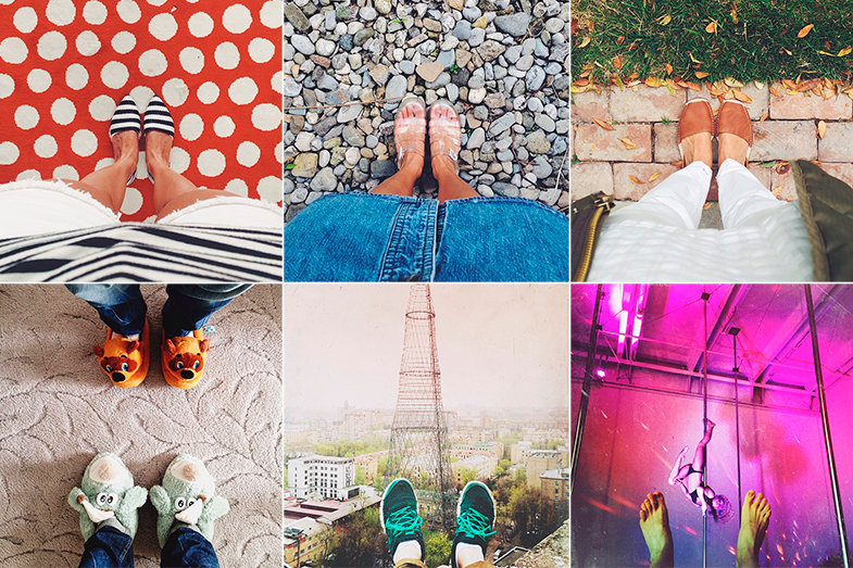 Los zapatos (y los looks impecables) son los protagonistas en @viewfromthetopp y los pies viajeros, en @pasha4dust.