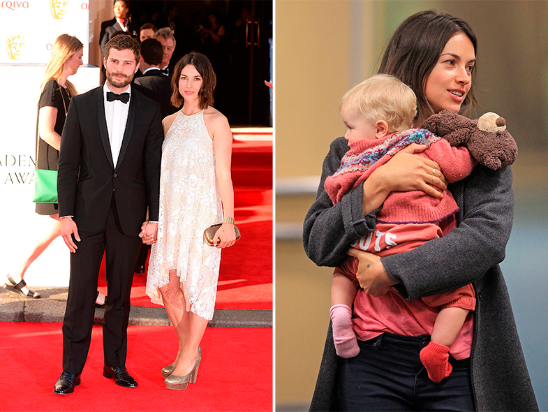 Jamie Dornan con su mujer, Amelia Warner y esta con la niña de 14 meses de la pareja. © Getty Images / Cordon Press