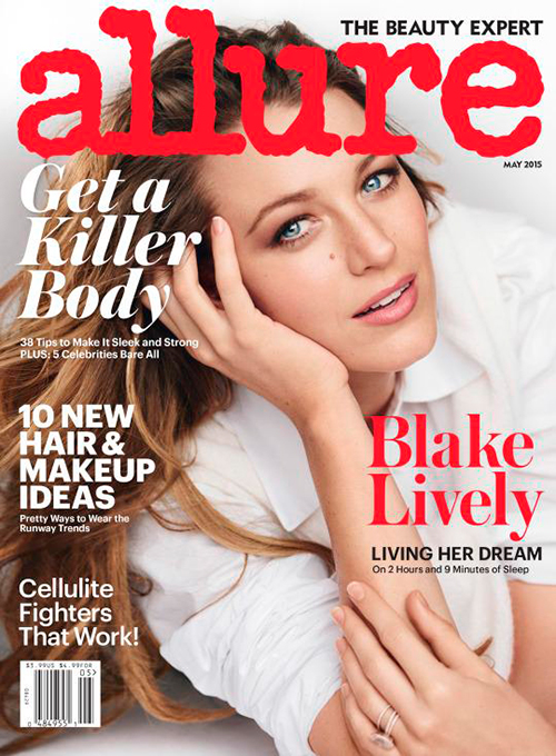 Blake Lively, portada del número de mayo de la revista americana Allure.