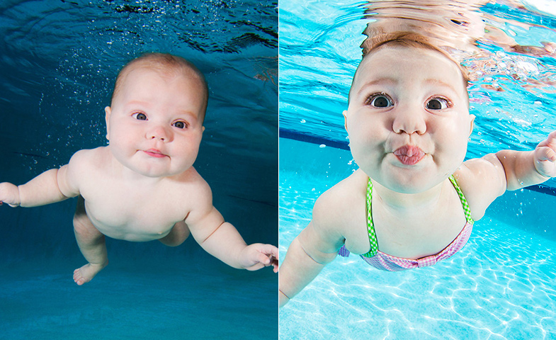'Underwater Babies' es un libro lleno de fotografías de bebés bajo el agua en el que se pretende concienciar a los padres de la importancia de que sus hijos aprendan a nadar (pues esta es una de las causas de muerte más comunes en bebés de hasta 5 años en EE.UU.) © Seth Casteel