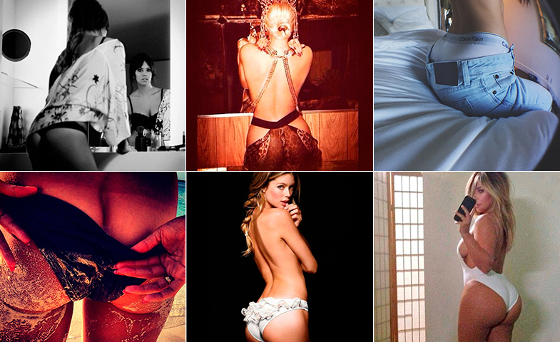 Algunos 'belfies' celeb: Cristina Pedroche, Beyoncé, Kendall Jenner, Heidi Klum, Doutzen Kroes, Kim Kardashian. © Instagram