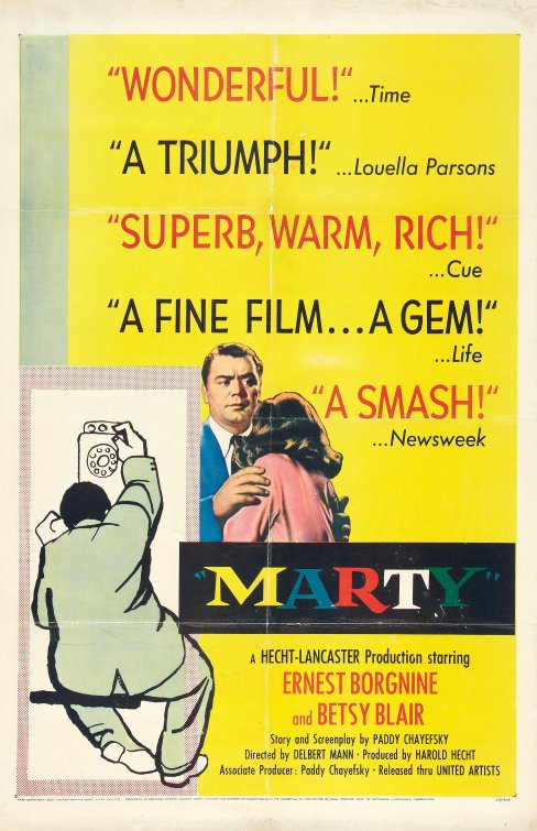Marty fue la primera película en ganar una Palma de Cannes colmo tal. 