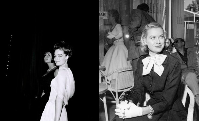 A la izquierda, Sophia Loren y Romy Schneider en 1967; a la derecha, Grace Kelly en el certamen de 1955. © Festival de Cannes