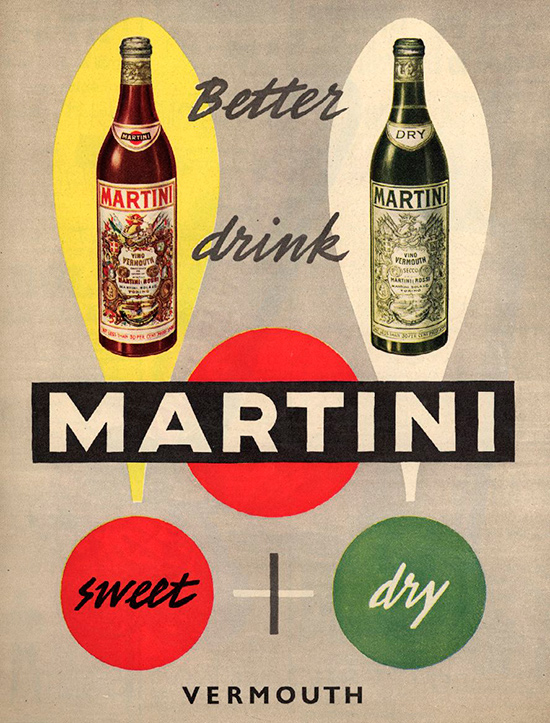 Publicidad del vermouth de Martini en 1953. © Getty Images