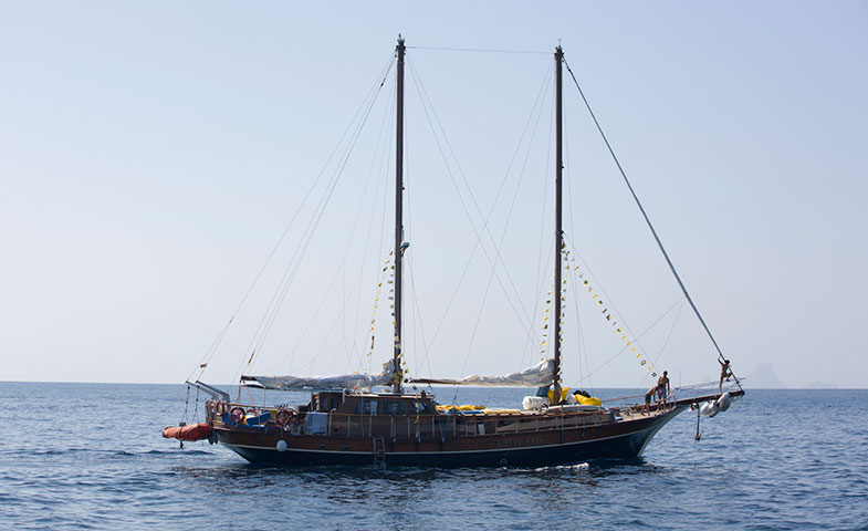 El barco con el que los #cuttybandistas descubrimos los encantos baleares. © Cutty Shark