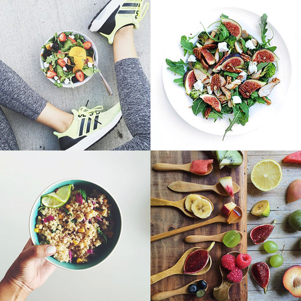 ¿Cómo que no se te ocurren otras formas de hacer tu ensalada? ¡Instagram (y la fiebre healthy) es toda una fuente de inspiración. © ¡Ñam! @rrayyme, @powerfoodies, @sandrasantacana y @deliciousmartha