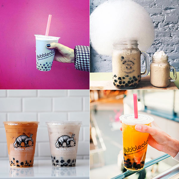 Por su estética, el Bubble Tea triunfa en Instagram. © @bubbleology, @bobaguys, @new_fork_city.