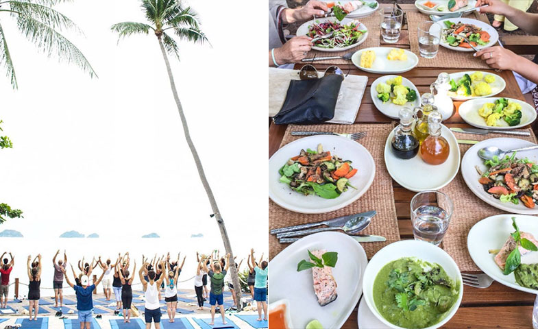 Los invitados disfrutaron de cuatro días en el paraíso para celebrar el enlace, con menús sanos y clases de yoga mirando al mar. © Instagram @JSHealth