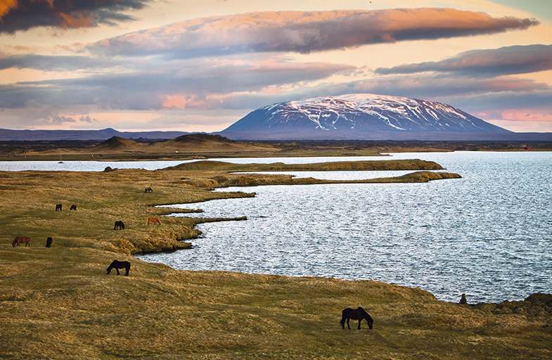El lago Myvatn es uno de los escenarios más surrealistas de Islandia, con caprichosas formas volcánicas que crean un clima onírico lleno de calma.