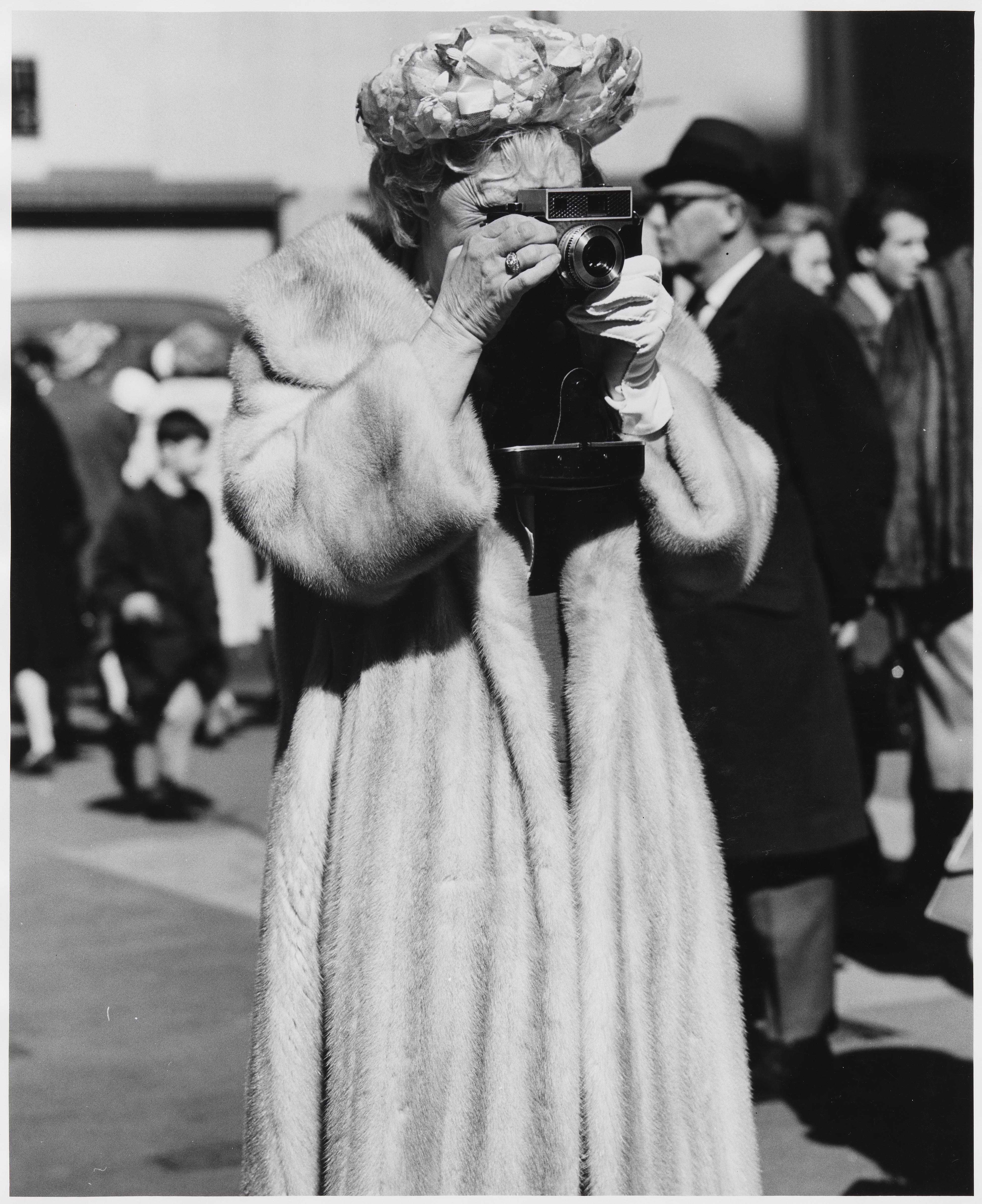 Woman in Fur Coat with Camera, Easter, St. Patrick's