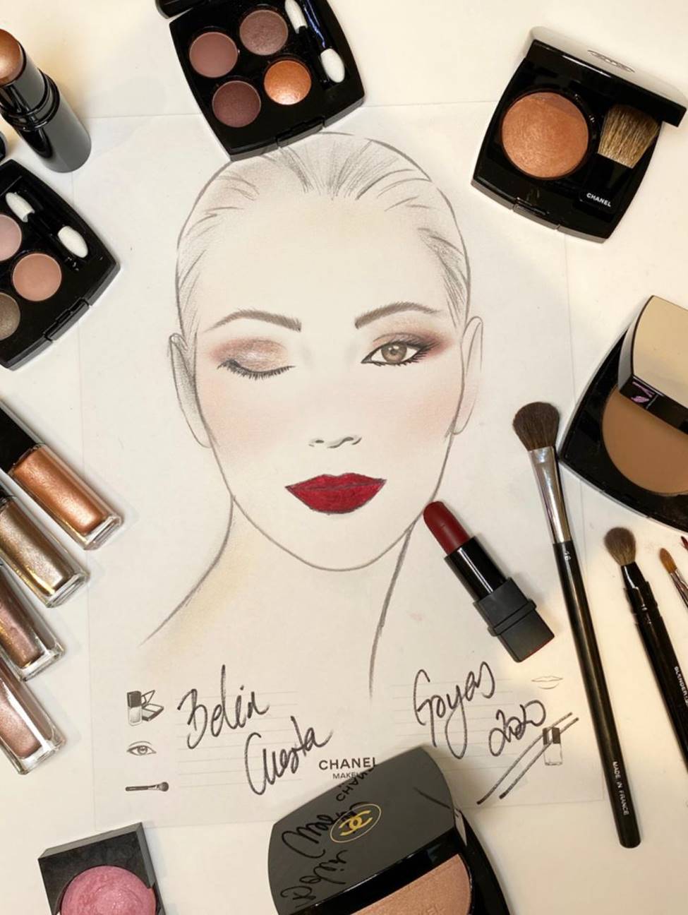 Así ha sido el maquillaje de Chanel para Belén Cuesta en los Goya 2020
