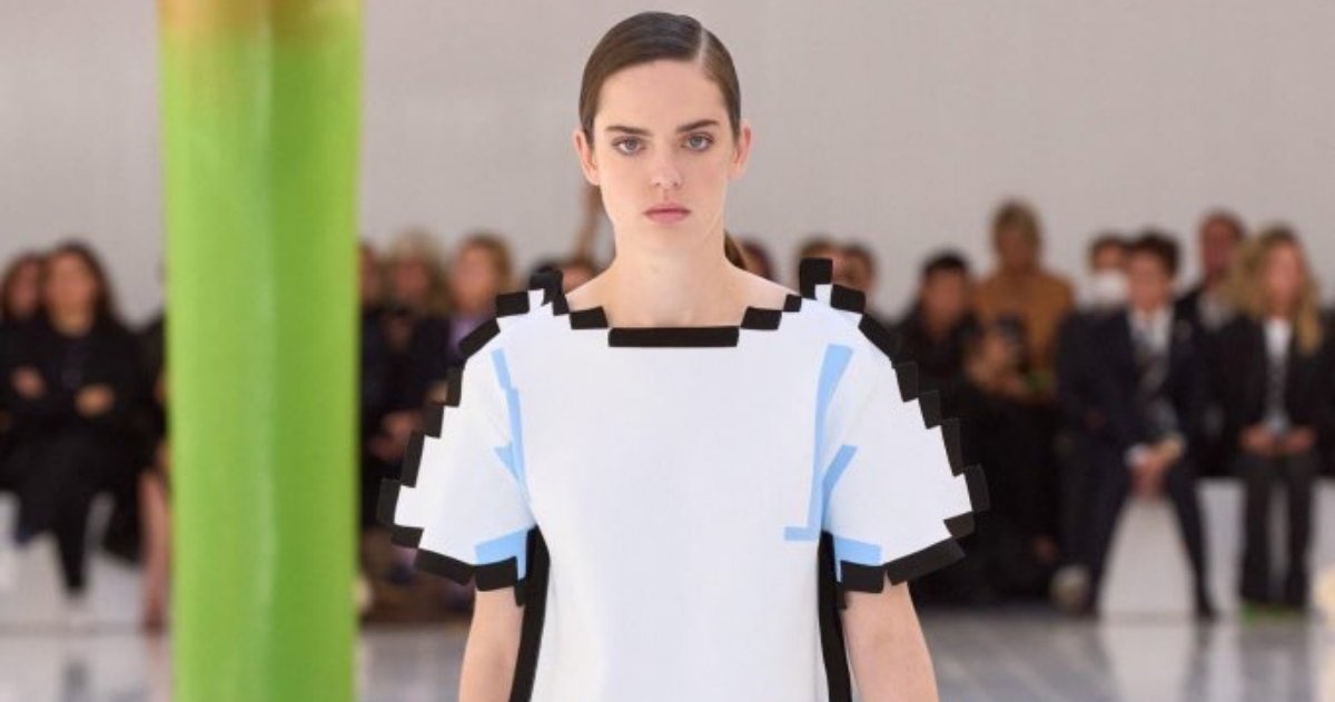 Loewe se atreve con la ropa pixelada en Paris Fashion Week