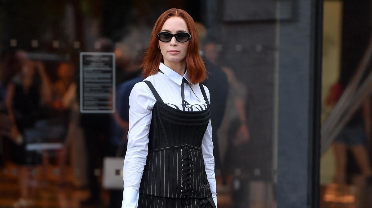 Emily Blunt en el set de The Devil Wears Prada 2