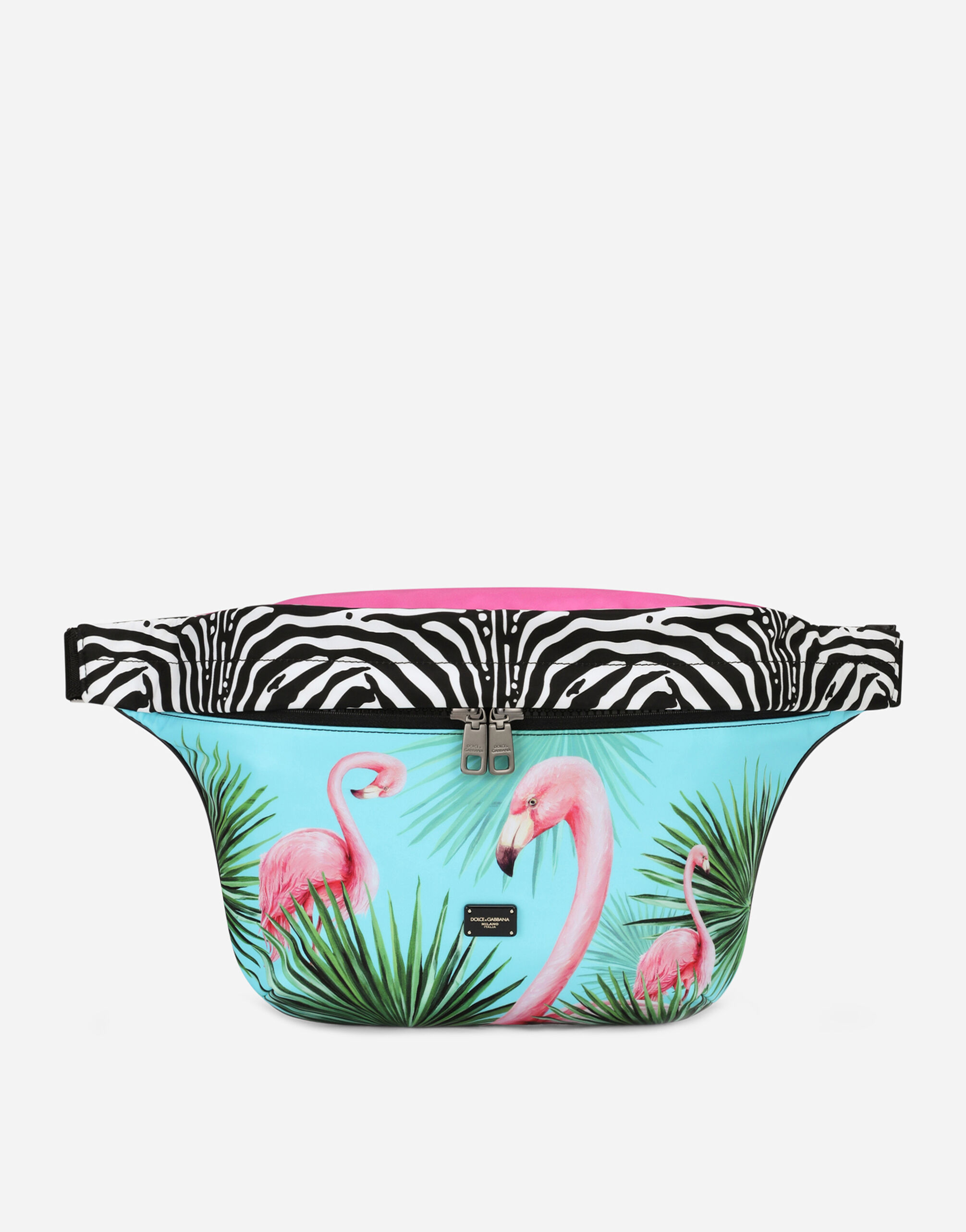 Dolce & Gabbana - DJ Khaled Oversize Tank Top with Flamingo Zebra Print Pink Blue 58
