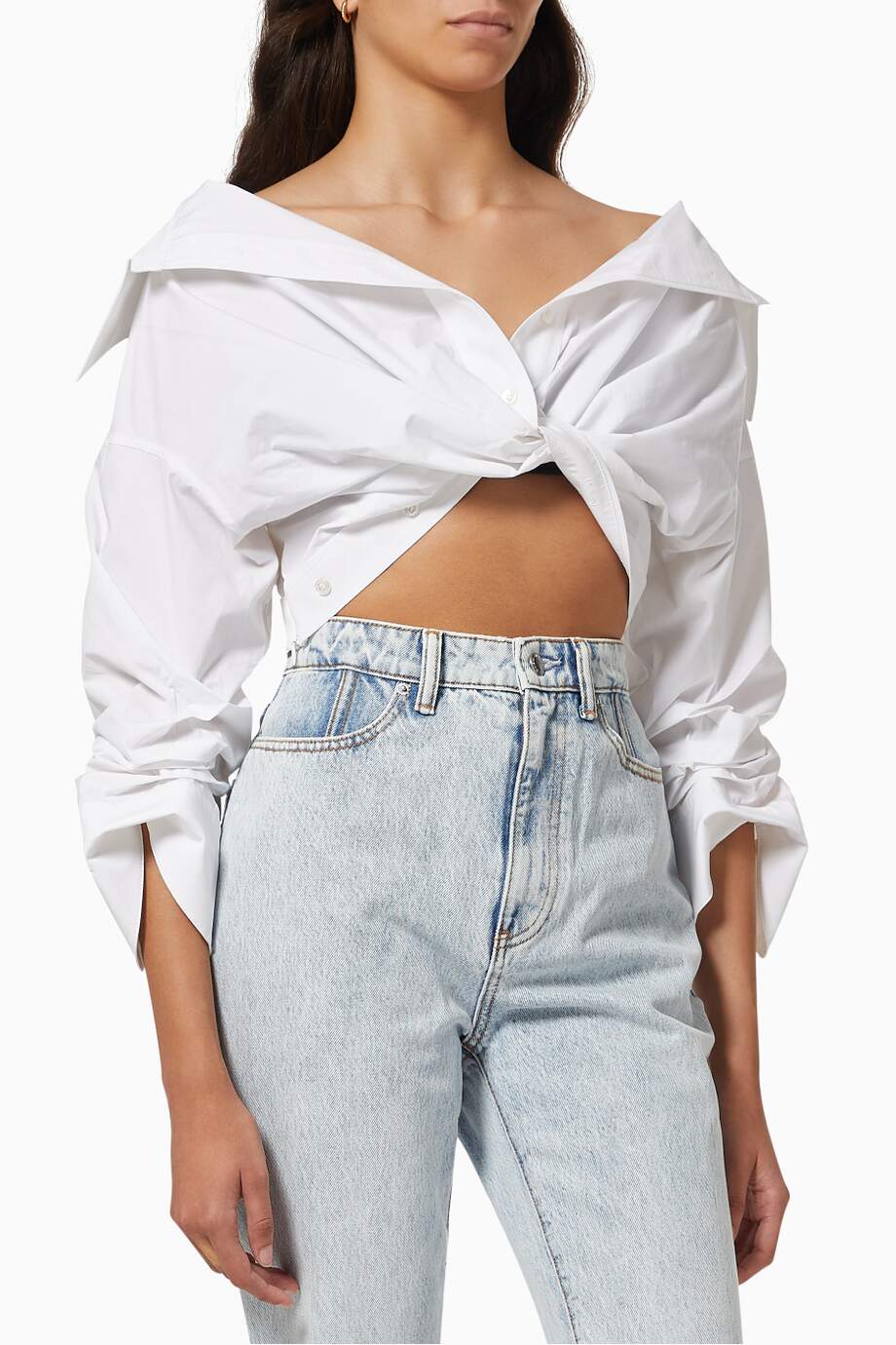 Alexander Wang White Twist Front Shirt Alexander Wang