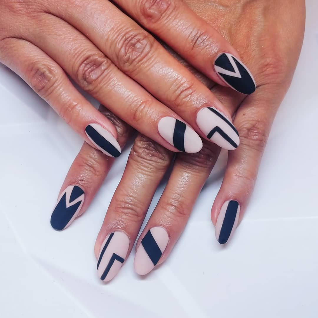 Female Hand With Trendy Manicure. Nail Design On A White Background Closeup  Stock Photo, Picture and Royalty Free Image. Image 70077277.
