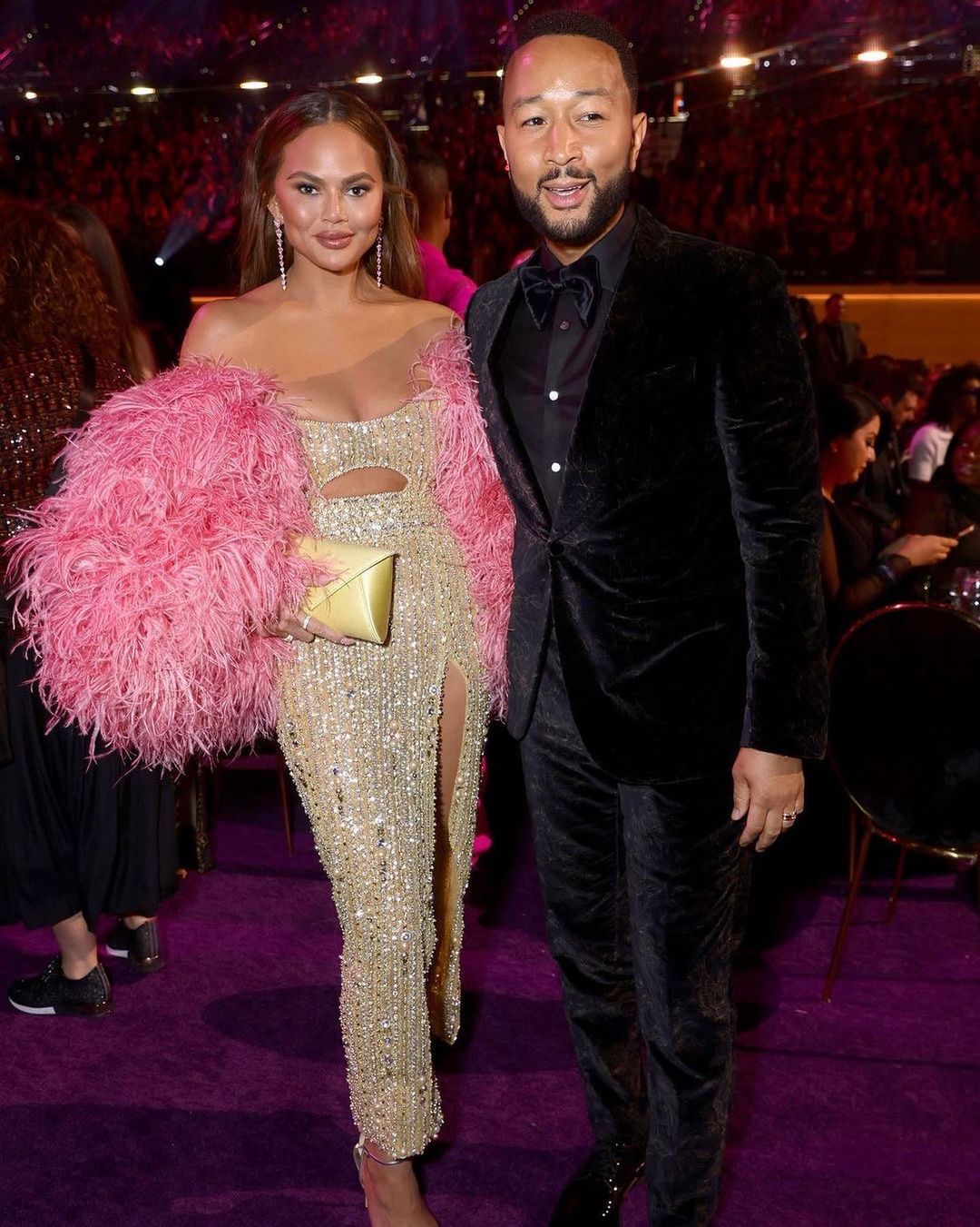 chrissy teigan-georges-hobeika-grammys-look-arab-designers