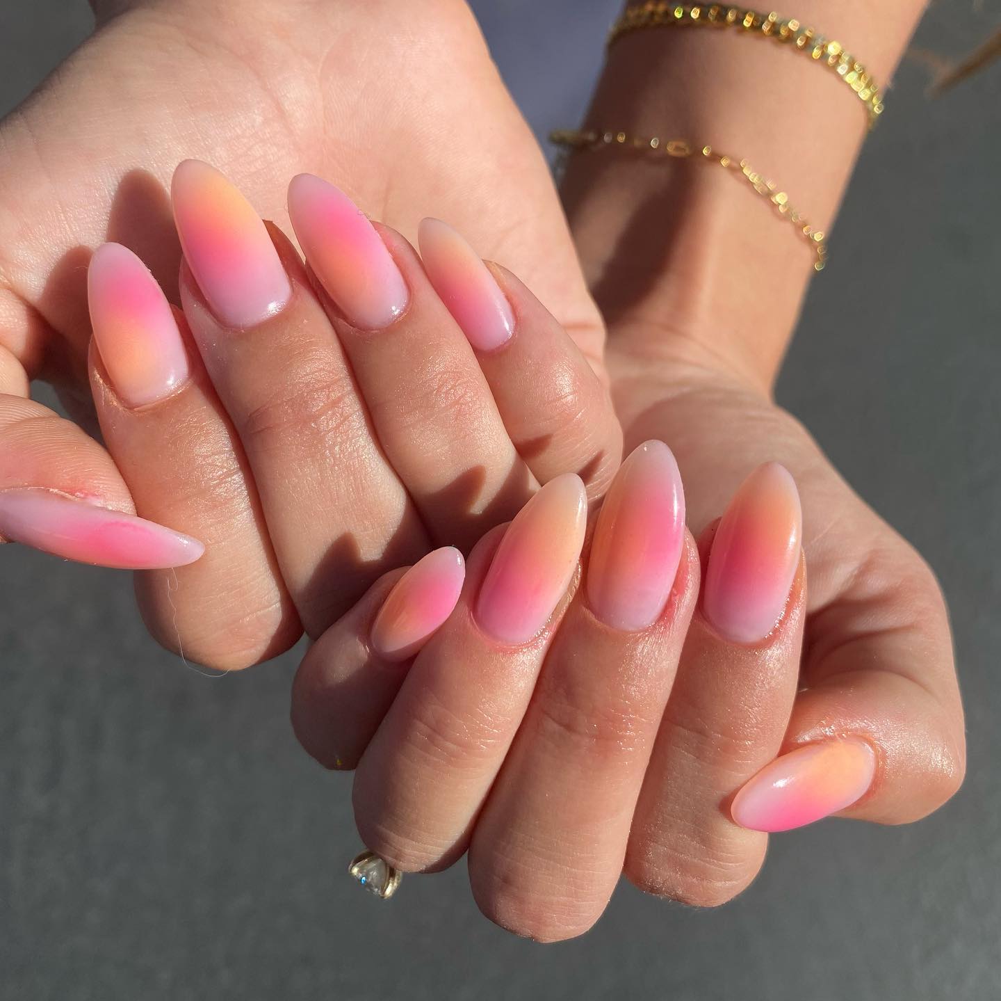 pink aura nail art
