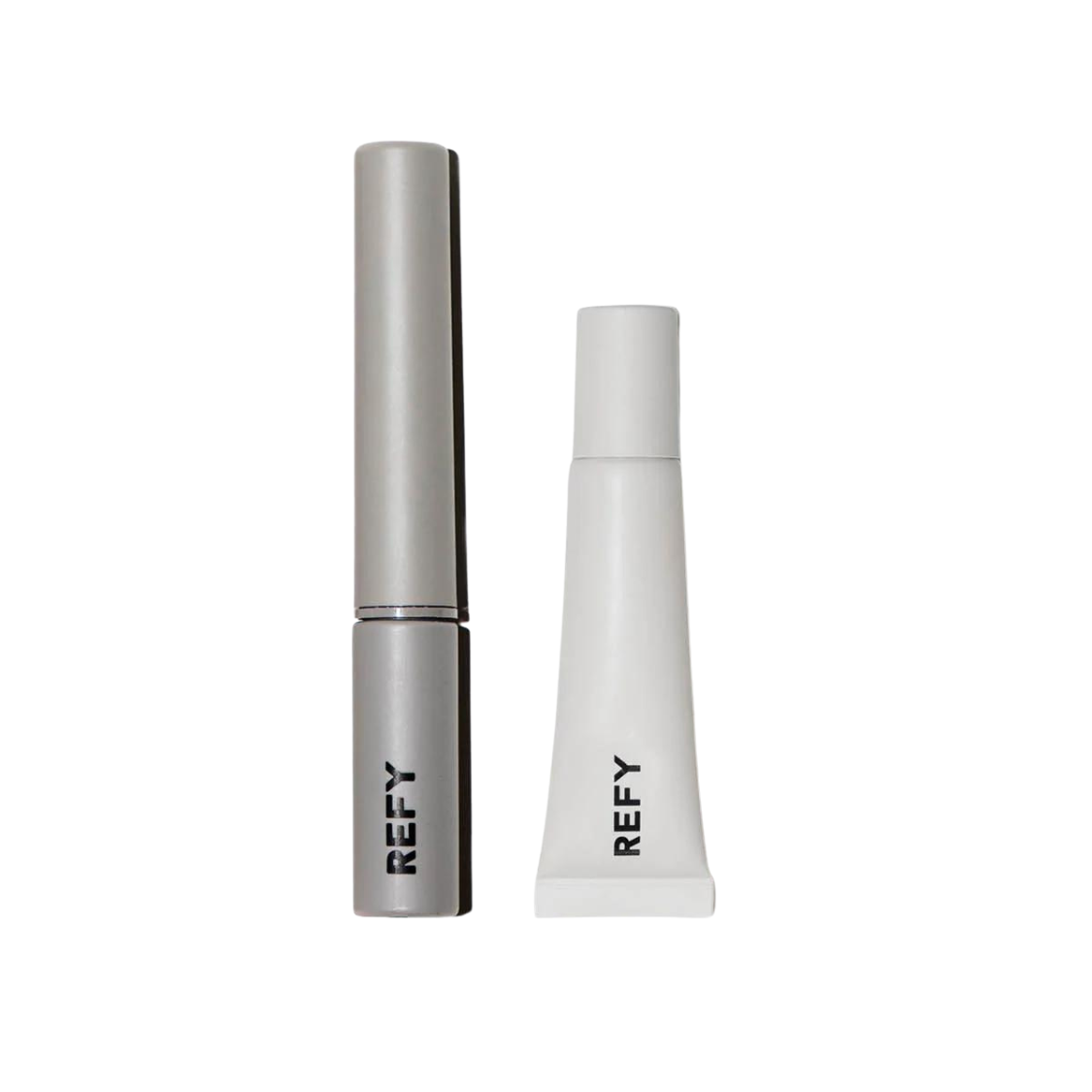 Two lip products on a white background. The products can be used to create a soft goth look.