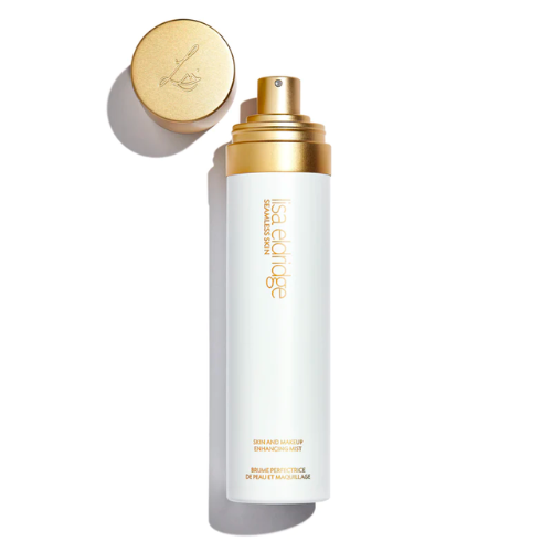 A packshot of the LISA ELDRIDGE Skin and Makeup Enhancing Mist. The product is shot on a plain white background.