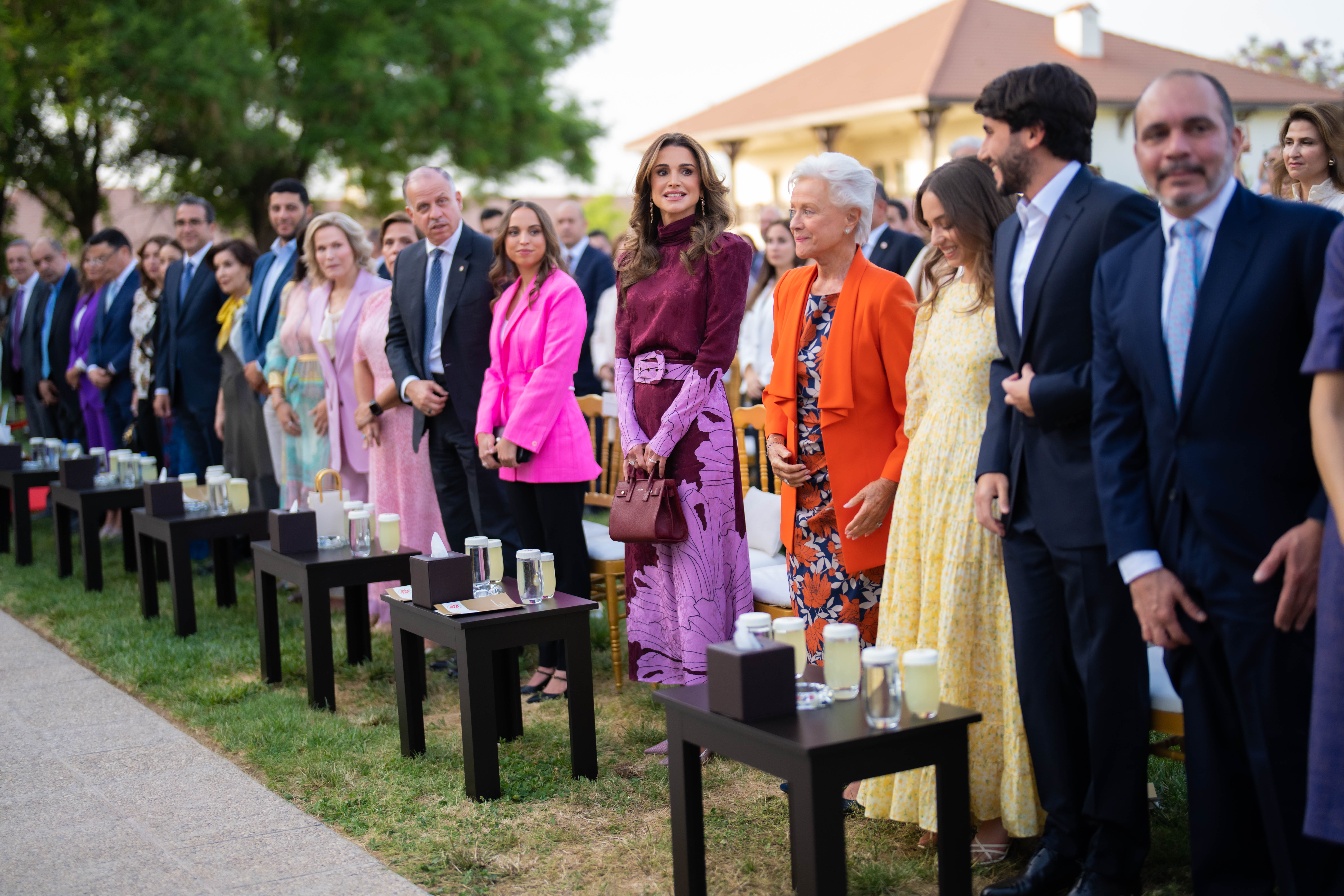 Queen Rania at Prince Hashem Graduation with King Abdullah and family