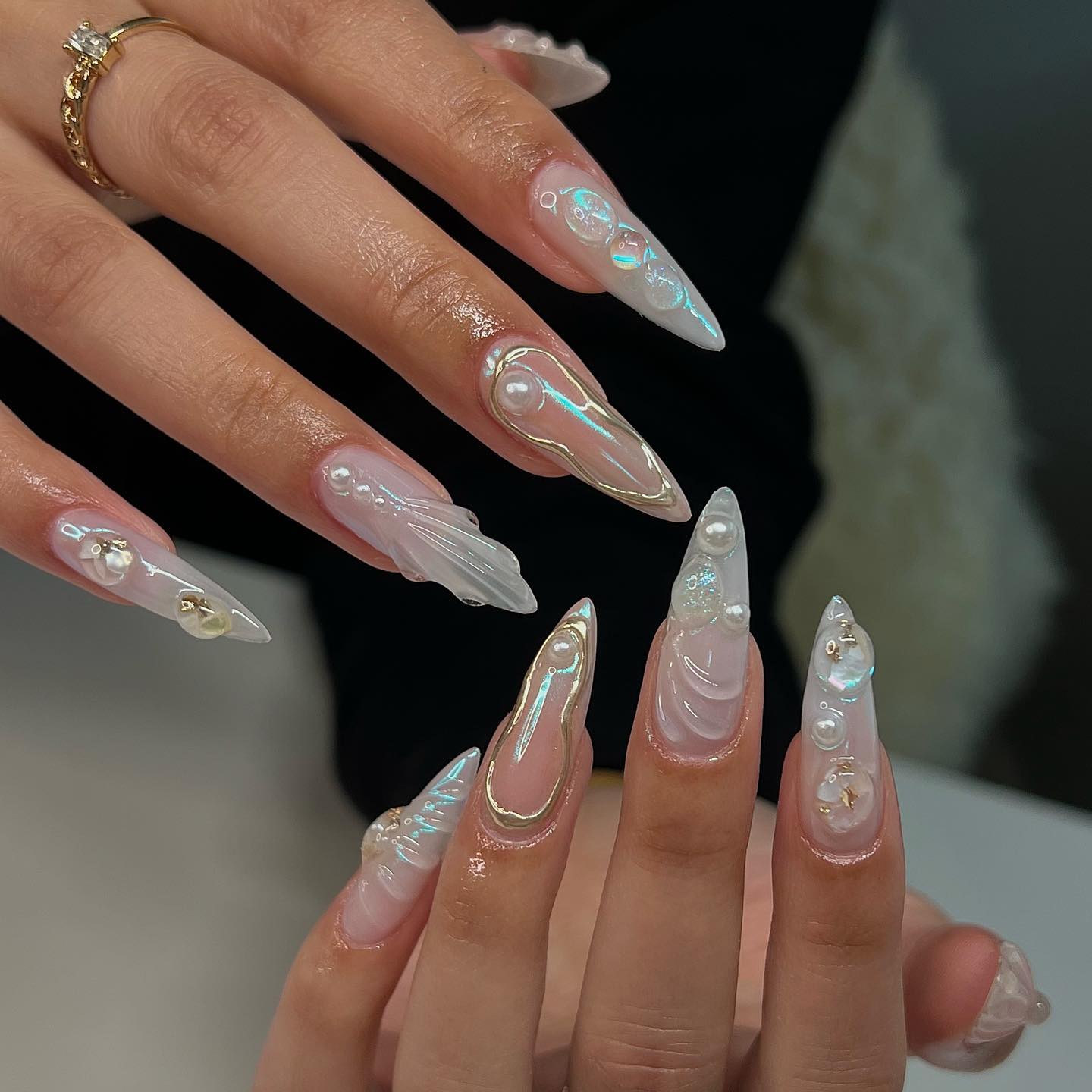 mermaid nails Iridescent shimmer