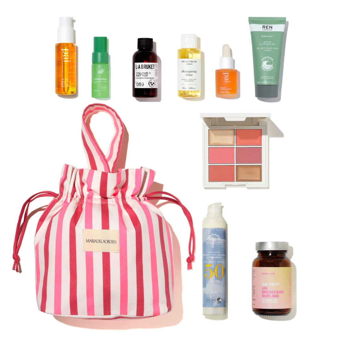 Beauty travel kits: a beautiful curation of travel minis by Oh My Cream, in collaboration with Maria de la Orden