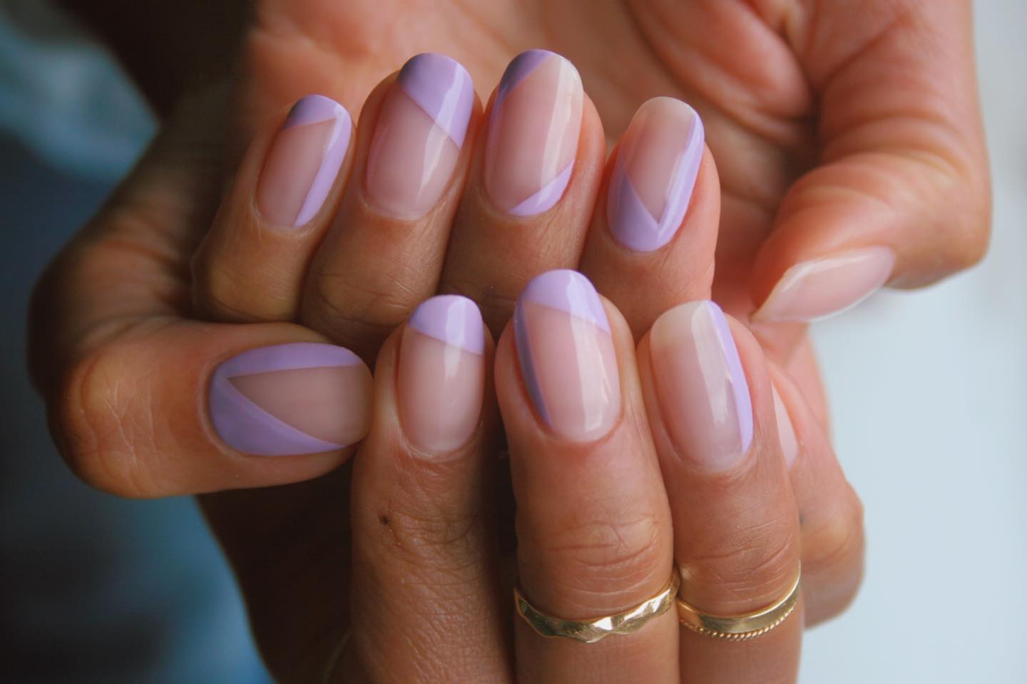 lavender nail art design