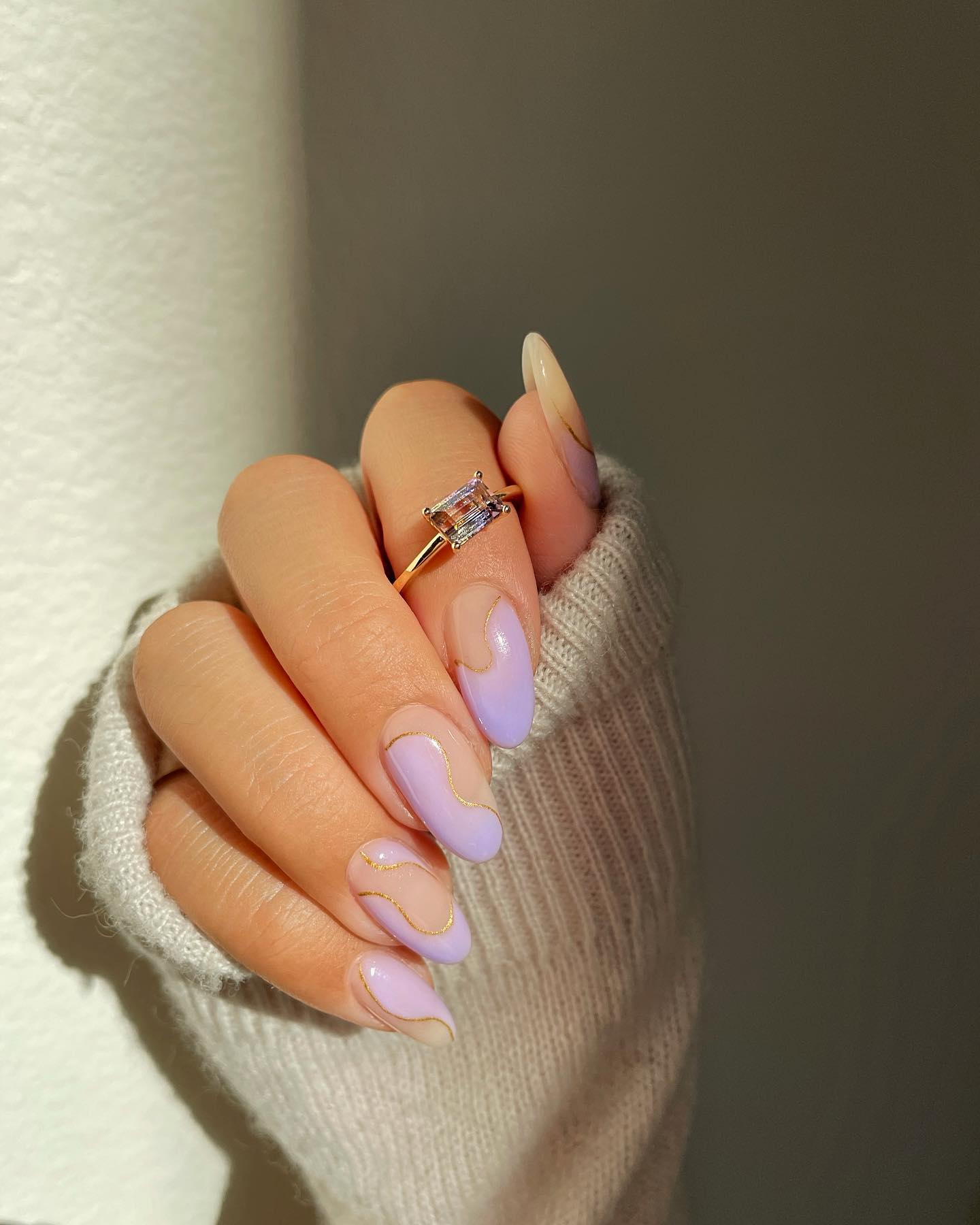 lavender nails swirls
