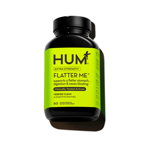 Packshot of HUM Nutrition Flatter Me wellbeing supplements for better digestion