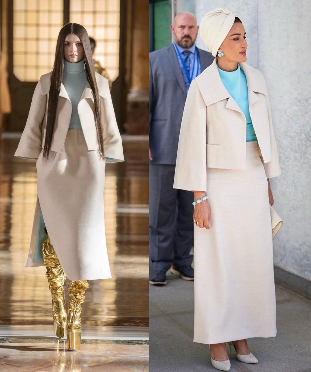 Sheikha Moza wearing Valentino 2021