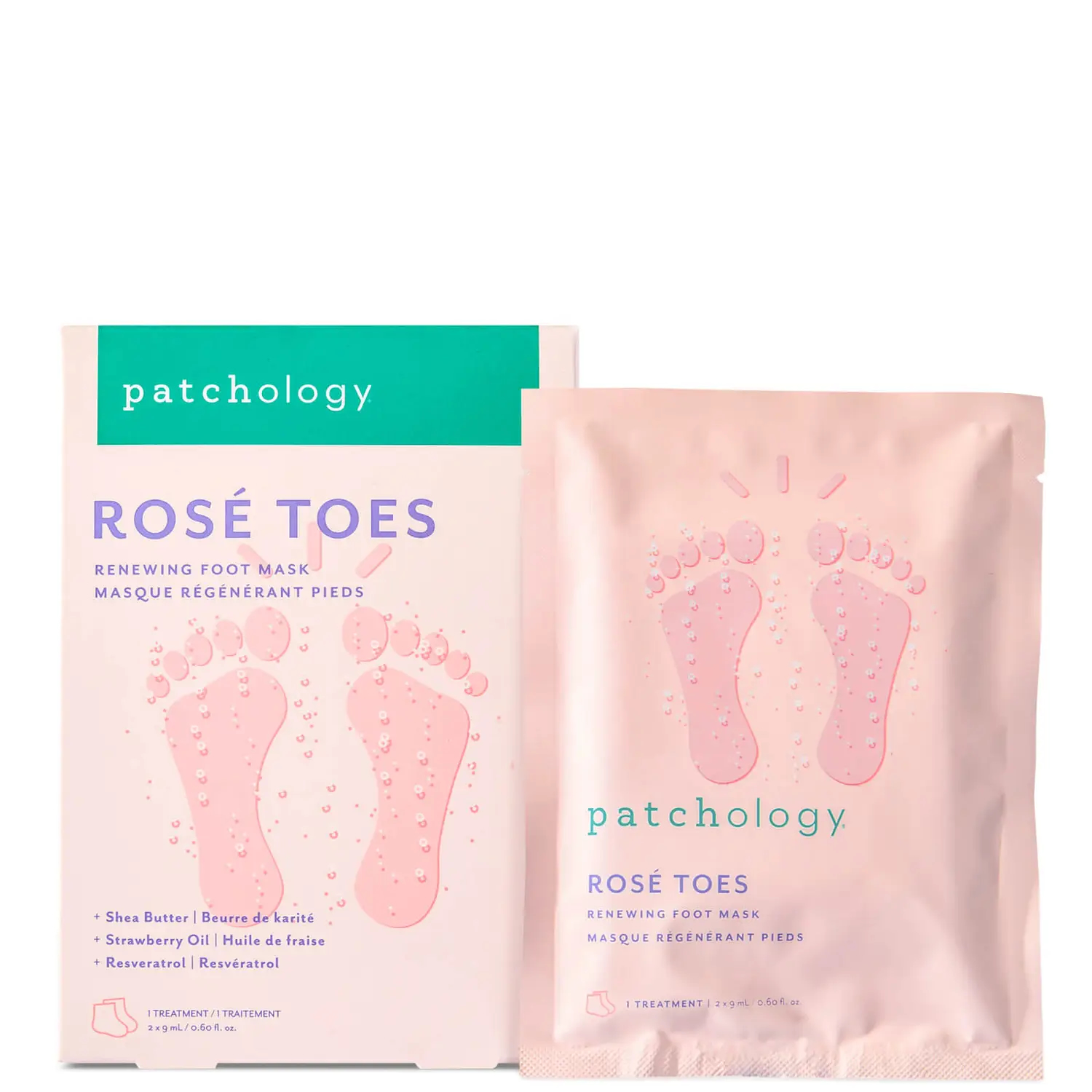 Patchology Rosé Toes Renewing Foot Mask