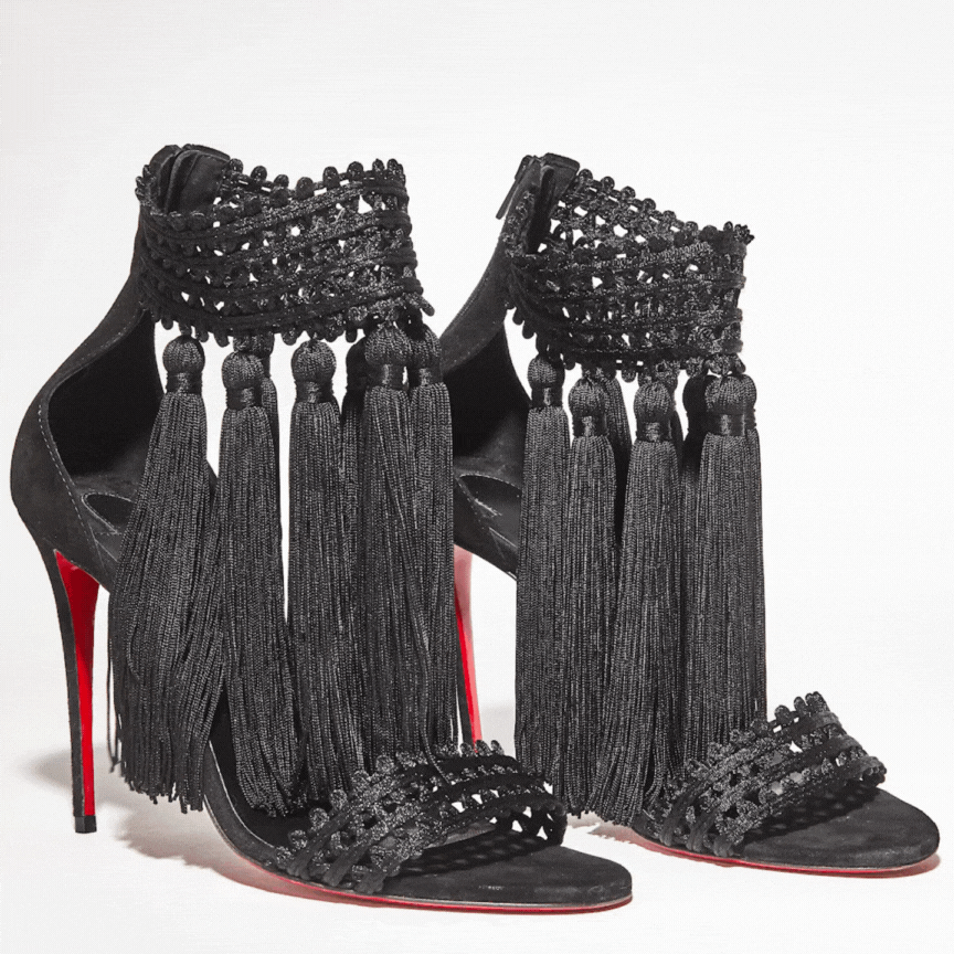 Christian Louboutin Black tassel heels