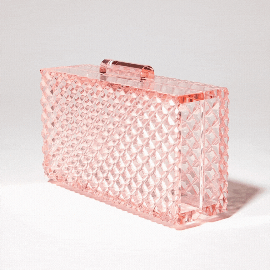 L'afshar Pink acrylic bag Grazia Must have accessories 