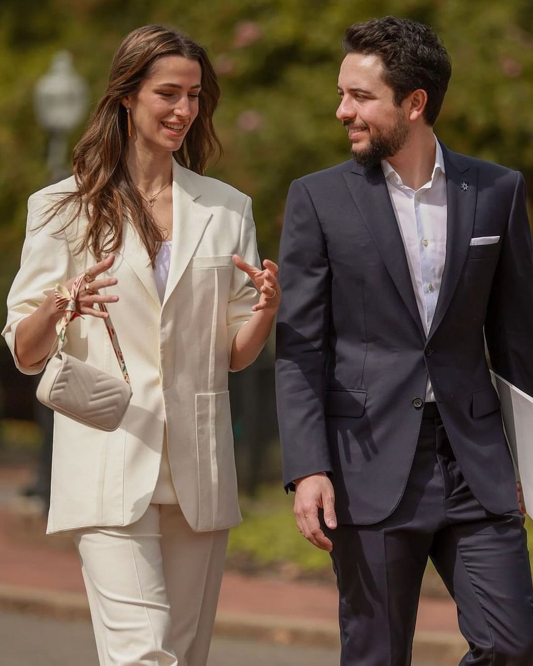 Princess Rajwa Al Hussein and Crown Prince Hussein