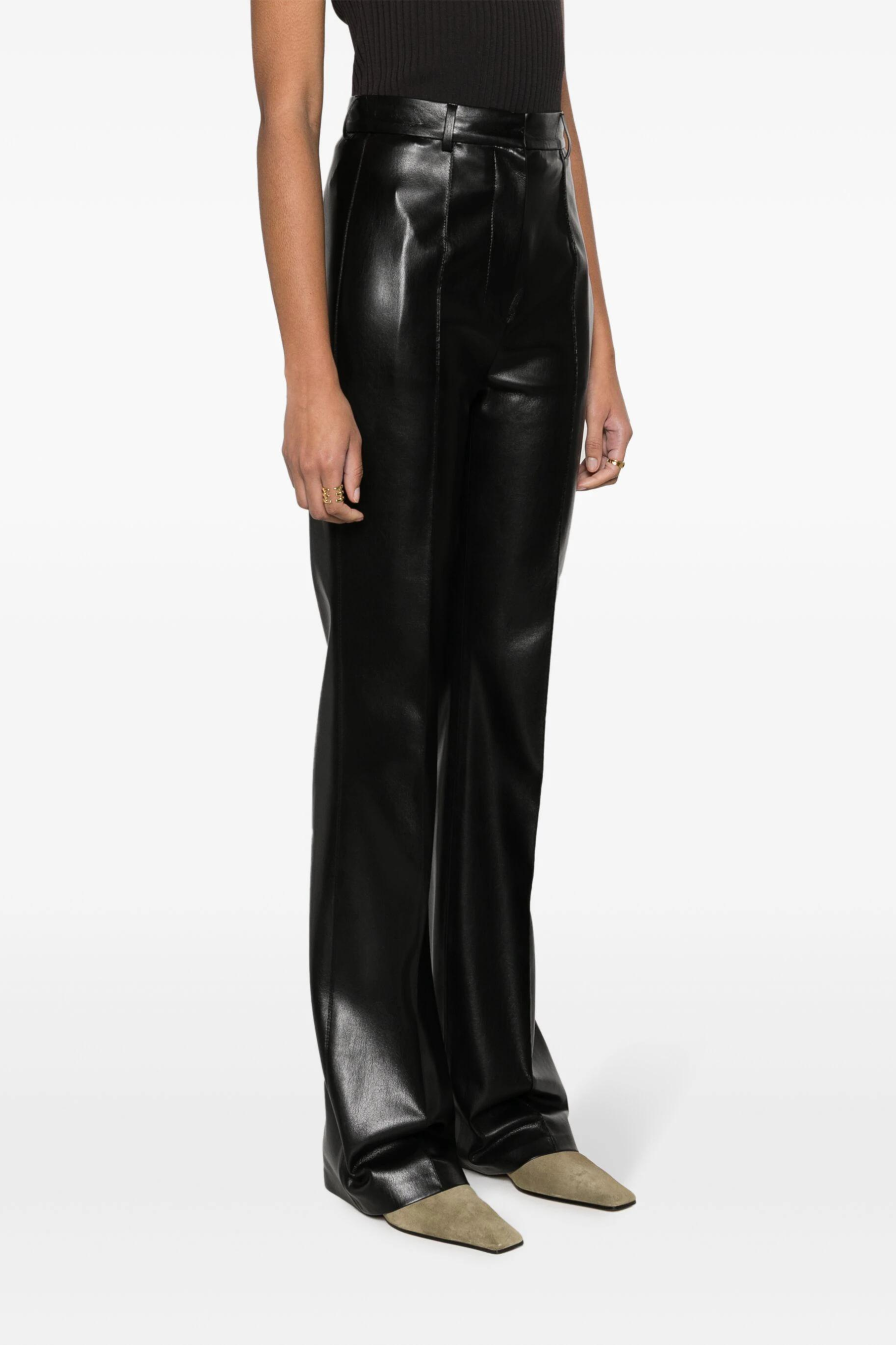 Balenciaga High Waist Leather Trousers - Farfetch