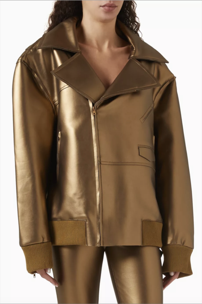 Norma KamalI Gold Leather Jacket for Light Leather Jacket Selection Dubai