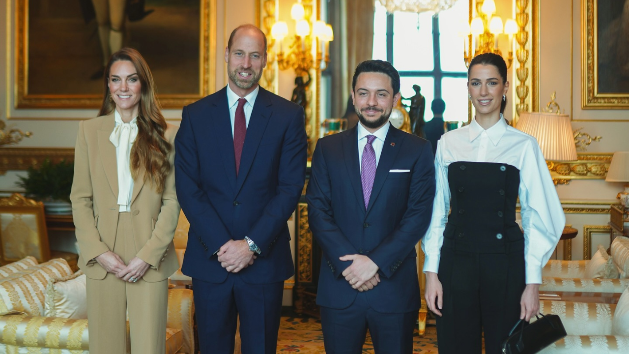Princess Rajwa Makes Her First Official Trip To The UK With Crown ...
