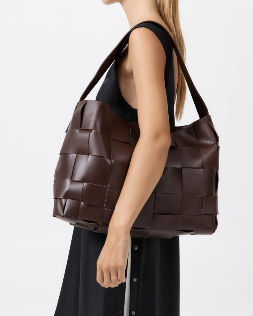 St. Agni Woven Large Tote - Chocolate Dhs2,350