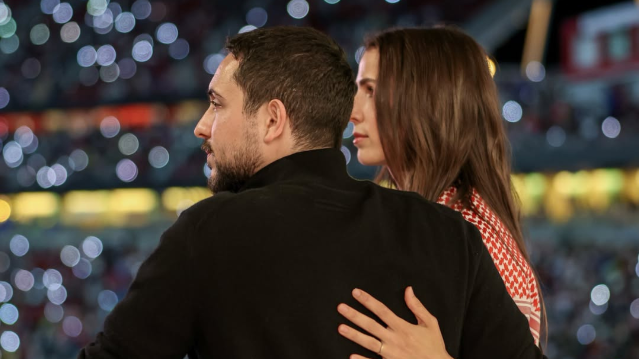 Crown Prince Hussein & Princess Rajwa Show Support For "Heroic" Jordanian Team During Their World Cup Debut