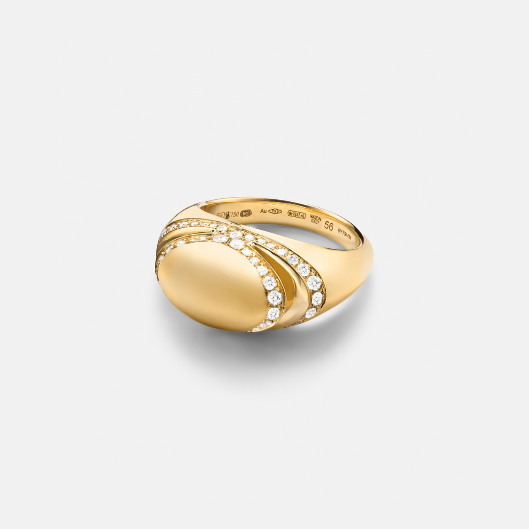 Bvlgari Cabochon Gold Ring with Diamonds (1)