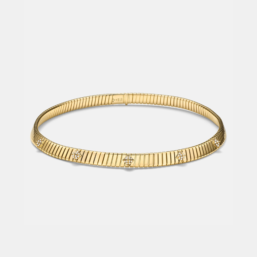 Bvlgari Tubas 18kt Gold Choker With Diamonds