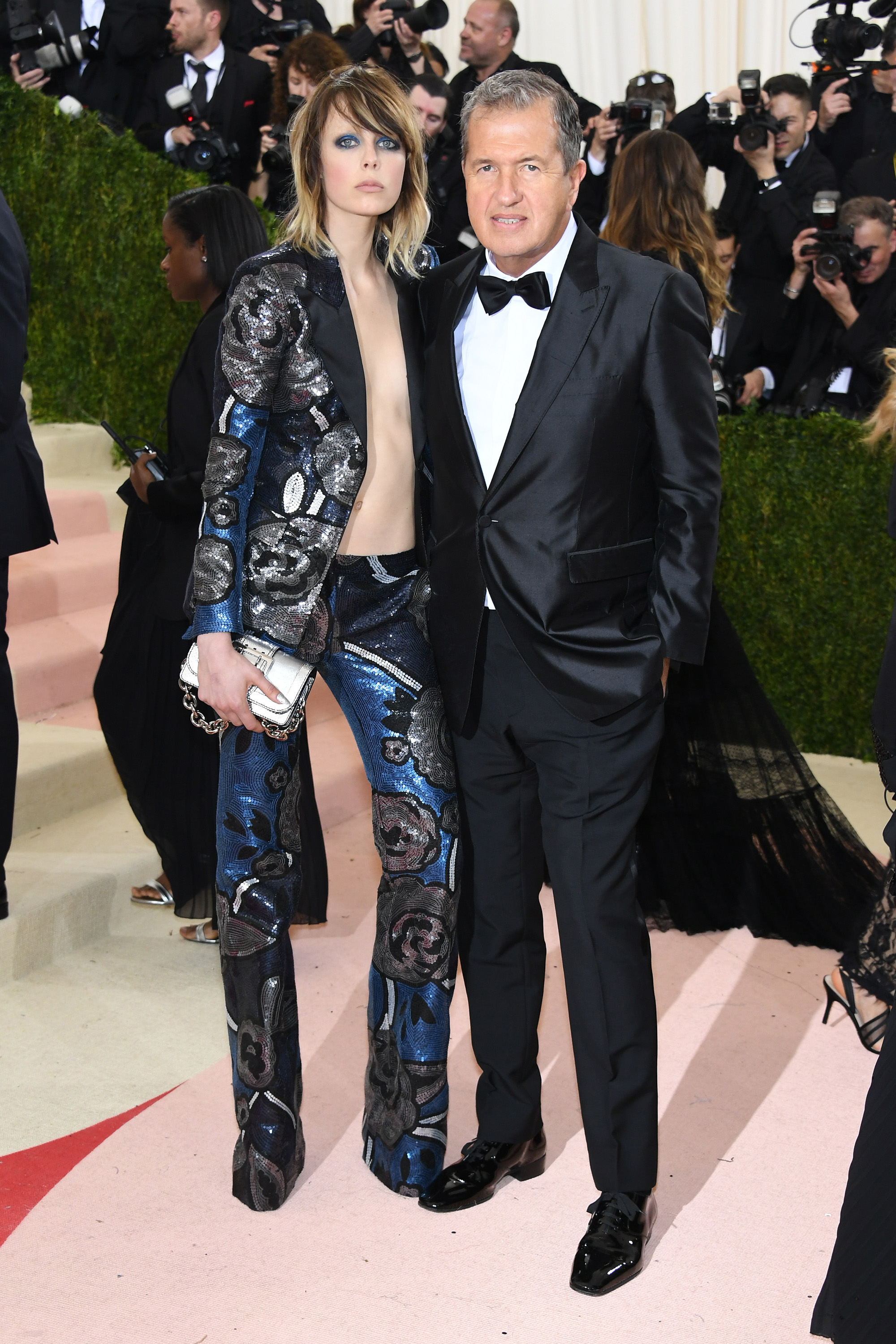 NEW YORK, NY - MAY 02: Model Edie Campbell and photographer Mario Testino attend the "Manus x Machina: Fashion In An Age Of Technology" Costume Institute Gala at Metropolitan Museum of Art on May 2, 2016 in New York City. (Photo by Larry Busacca/Getty Images)