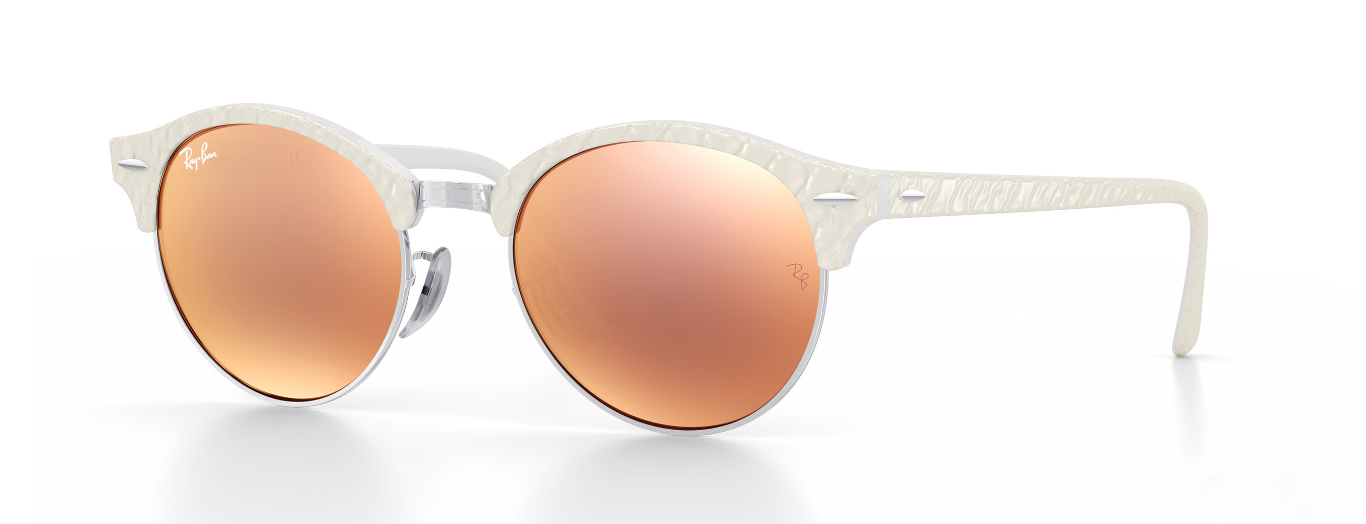 Ray Ban White Clubround
