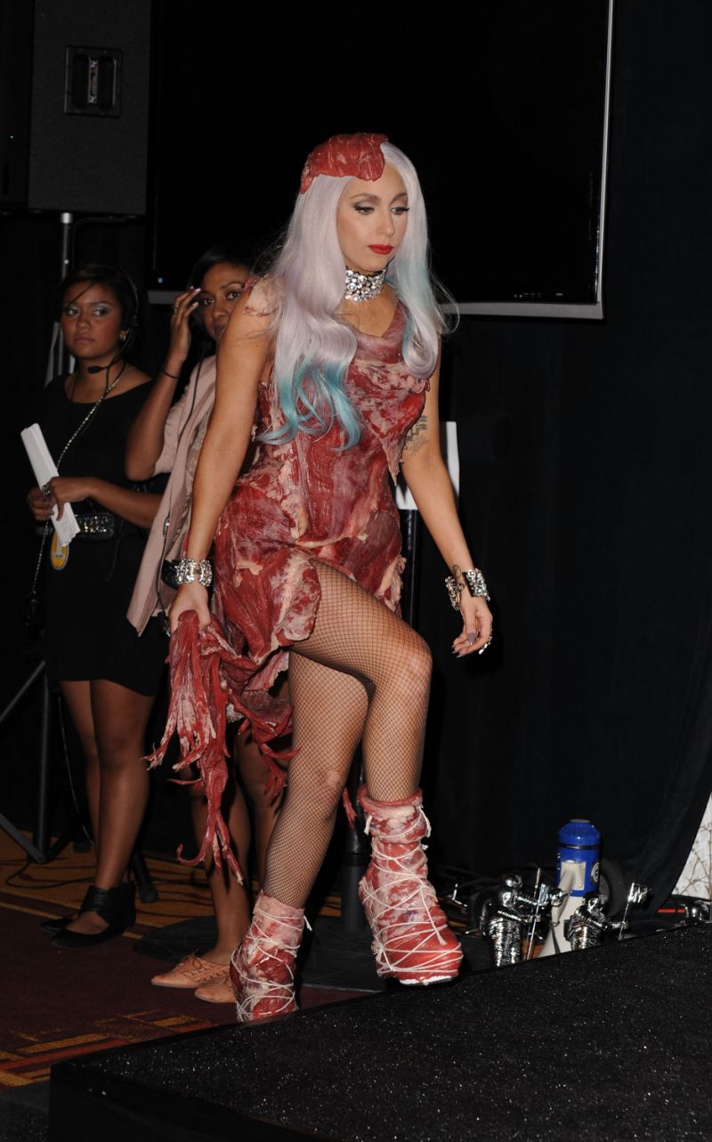 Vestido de carne Lady Gaga