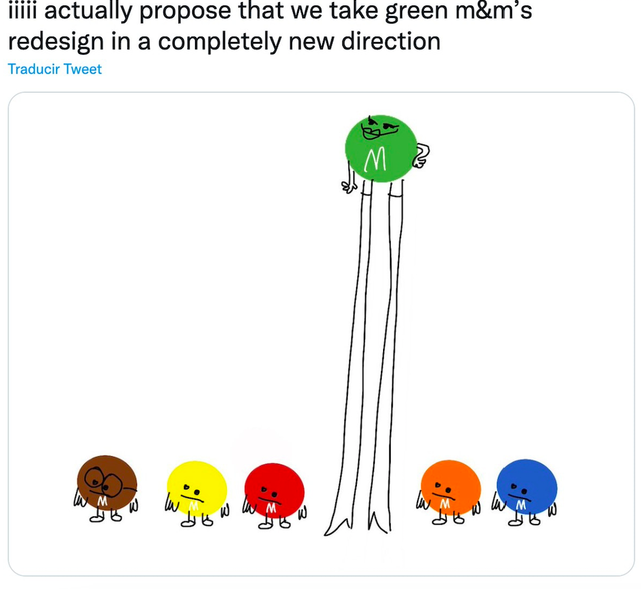 Internet explota en comentario taras cambio de M&M verde por sus icónicas botas Go-Go