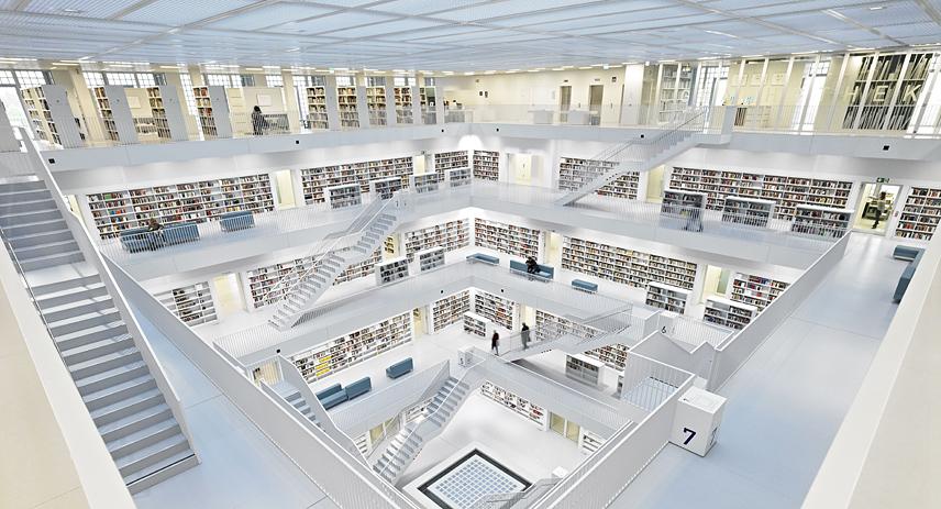 Biblioteca de la ciudad de Stuttgart en Stuttgart, Alemania