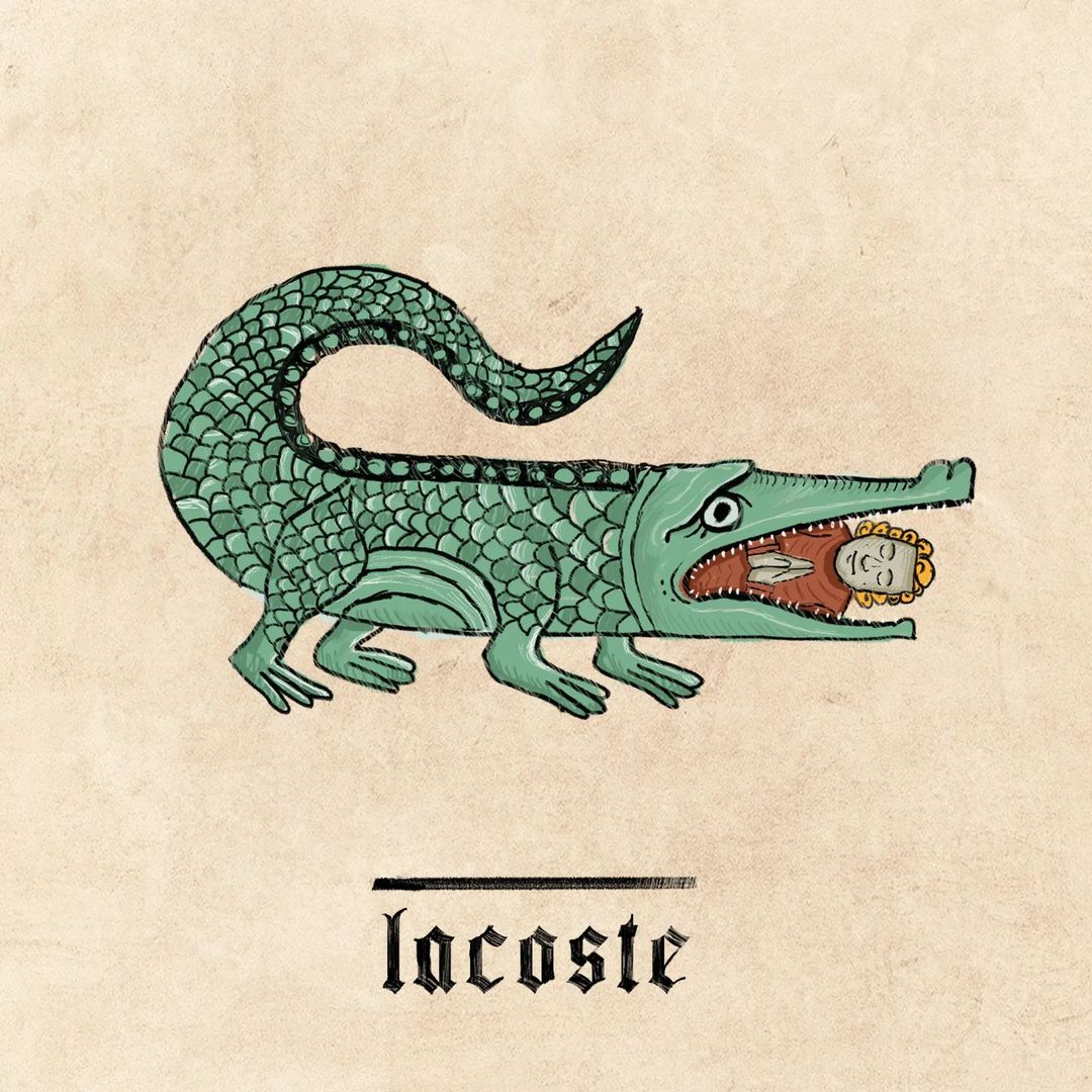 Lacoste, Ilya Stallone transforma logotipos en arte medieval