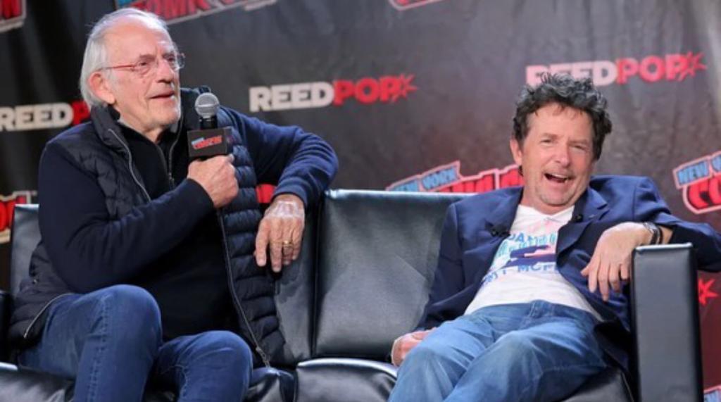 Doc y Marty McFly, juntos: el aplaudido reencuentro de los actores de 'Regreso  al futuro